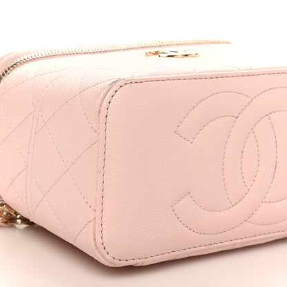 Chanel Caviar Quilted Top Handle Vanity With Chain Light Pink 10 of 12