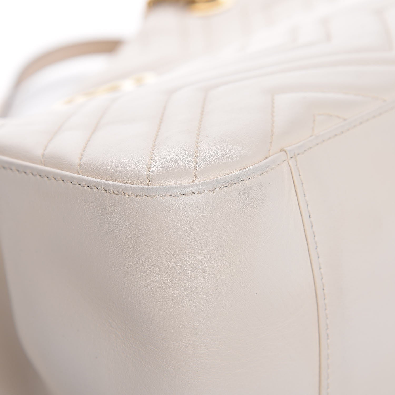 Gucci Calfskin Matelasse Medium GG Marmont Shoulder Tote Bag White 11 of 16