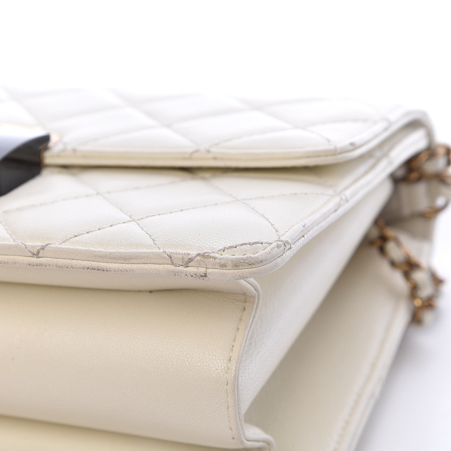 Chanel Sheepskin Quilted Beauty Lock Flap White 12 of 31
