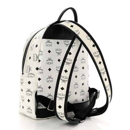 MCM Visetos Studded Small Stark M Backpack White 3 of 9