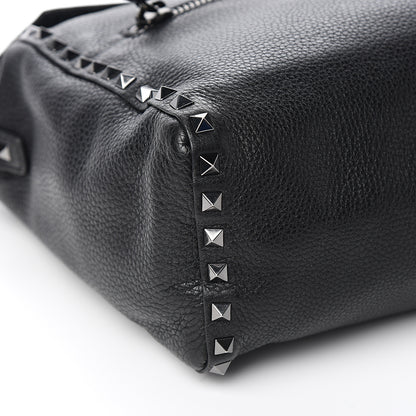 Valentino Garavani Pebbled Calfskin Rockstud Messenger Black 6 of 8