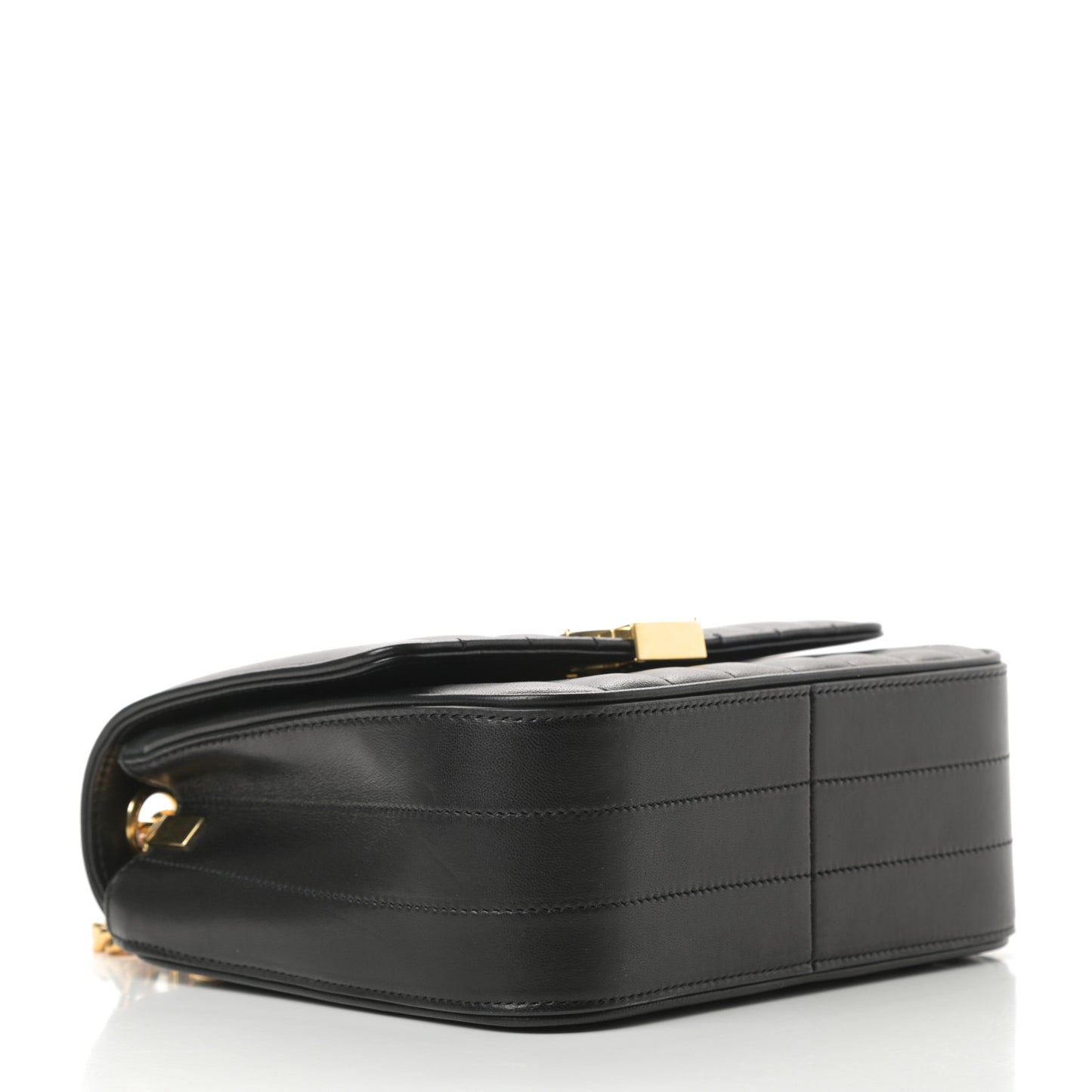 Lambskin Matelasse Monogram Medium Vicky Chain Bag Black