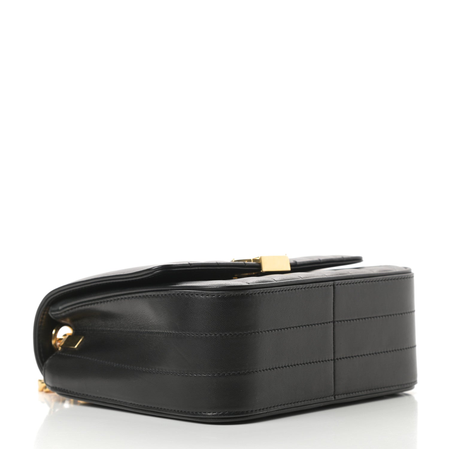Saint Laurent Lambskin Matelasse Monogram Medium Vicky Chain Bag Black 4 of 11