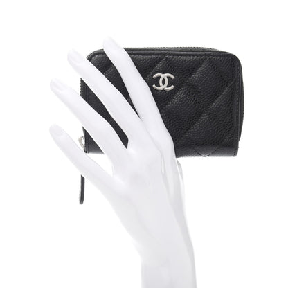 Chanel Caviar Quilted Zip Coin Purse Black 2 of 10