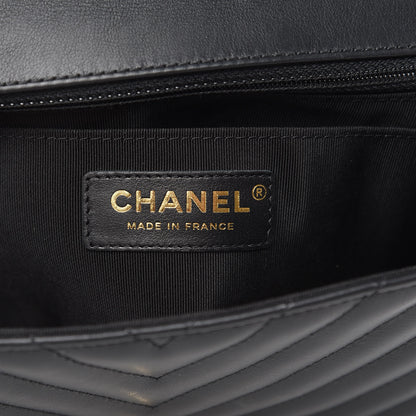 Chanel Calfskin Chevron Quilted Small Statement Flap Black 6 of 10