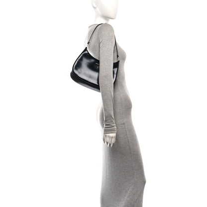 Prada Spazzolato Cleo Shoulder Bag Black 2 of 9