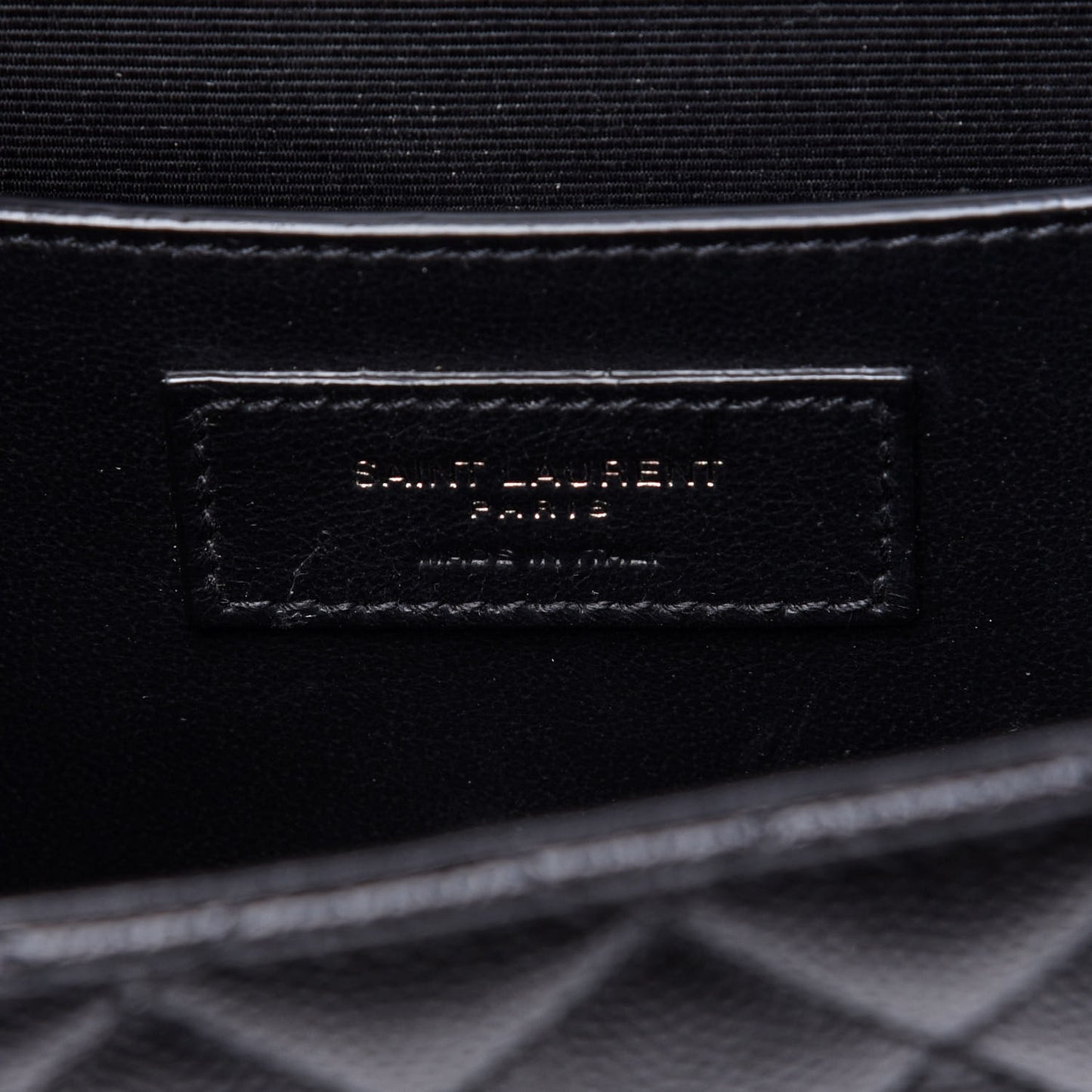 Grain De Poudre Textured Mixed Matelasse Triquilt Medium Monogram Satchel Black