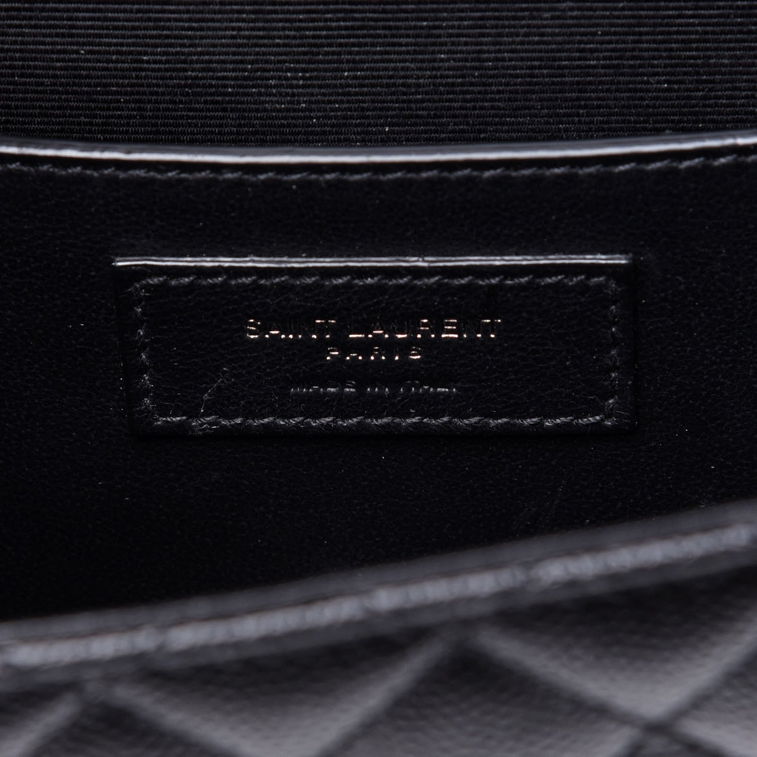 Saint Laurent Grain De Poudre Textured Mixed Matelasse Triquilt Medium Monogram Satchel Black 7 of 12