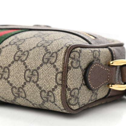 Gucci GG Supreme Monogram Web Mini Ophidia Shoulder Bag Brown 10 of 11