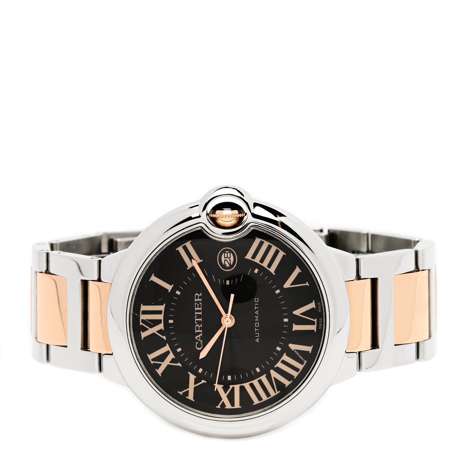 Cartier Stainless Steel 18K Pink Gold 42mm Ballon Bleu De Cartier Automatic Watch Brown 2 of 5