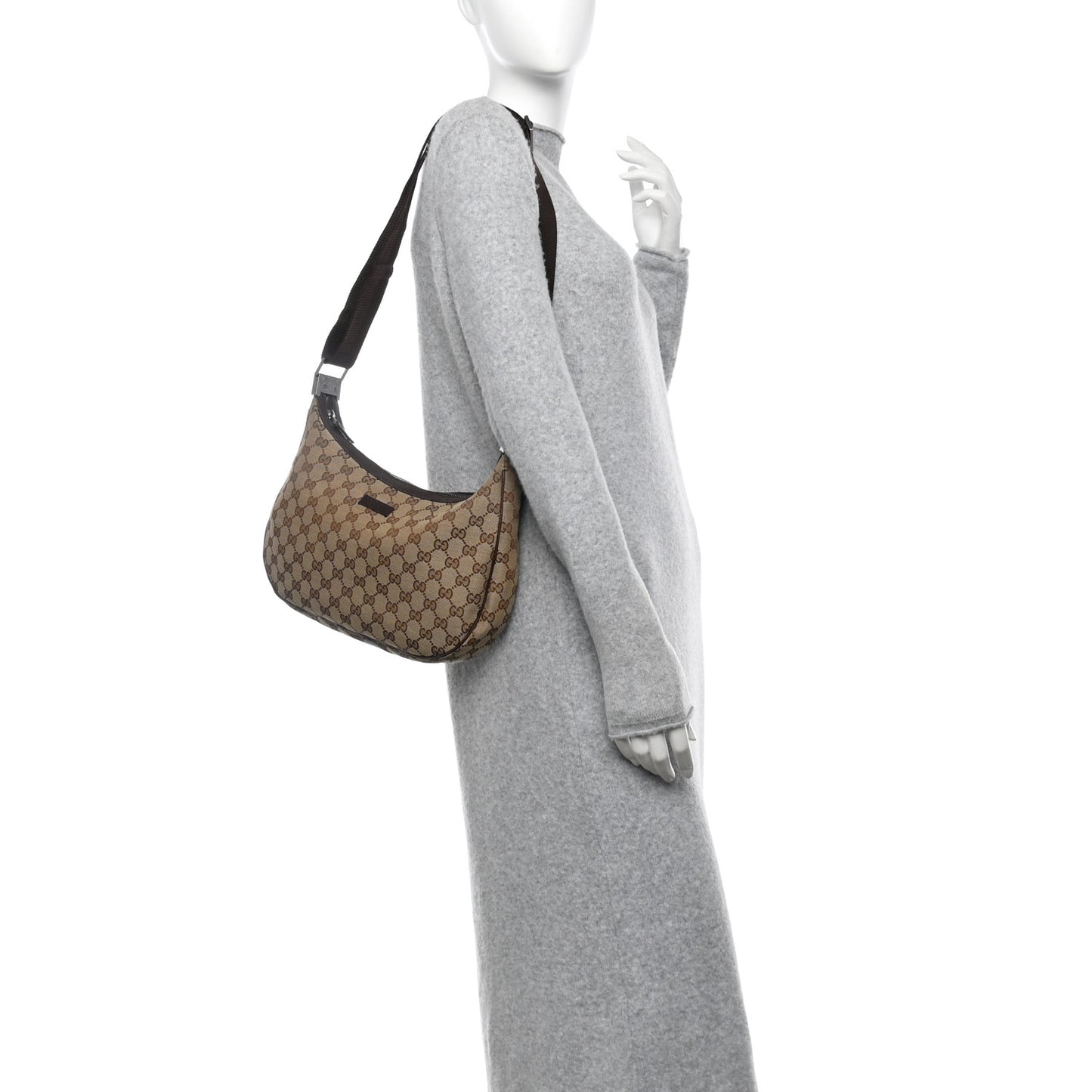 Monogram Medium Half Moon Hobo Dark Brown