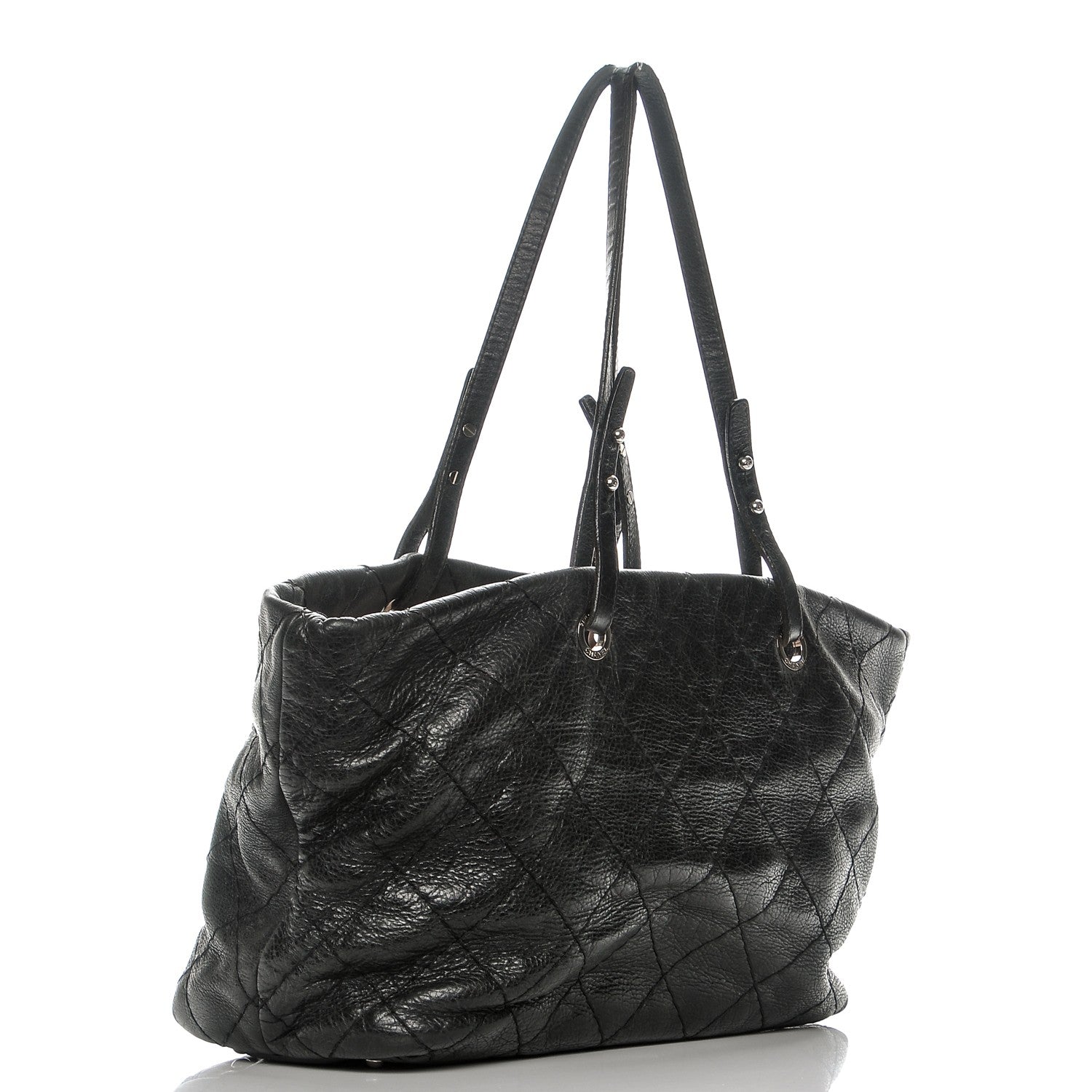 Chanel Glazed Calfskin Large On The Road Tote Black 3 of 8