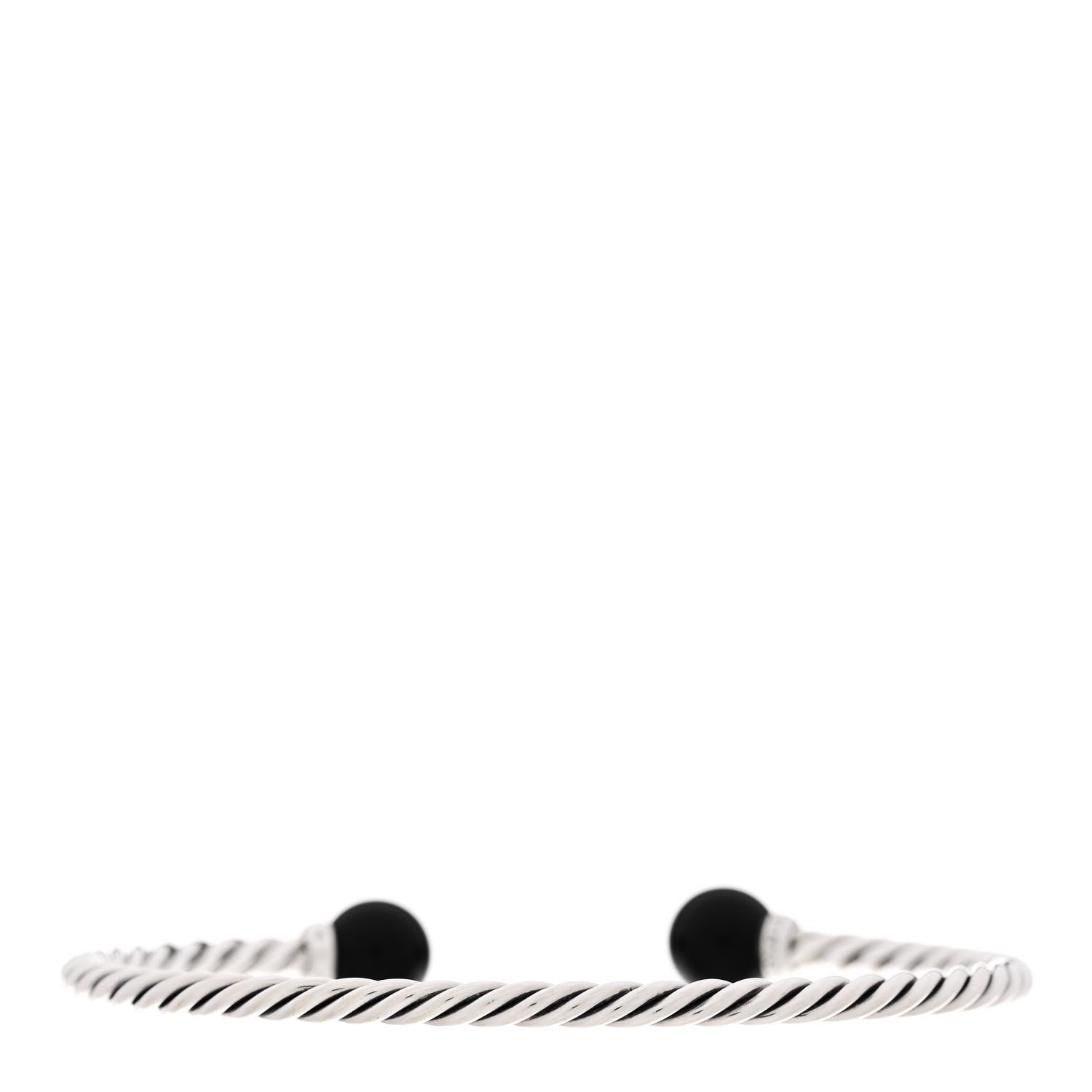David Yurman Sterling Silver Diamond Onyx 9mm Solari Bracelet 2 of 5