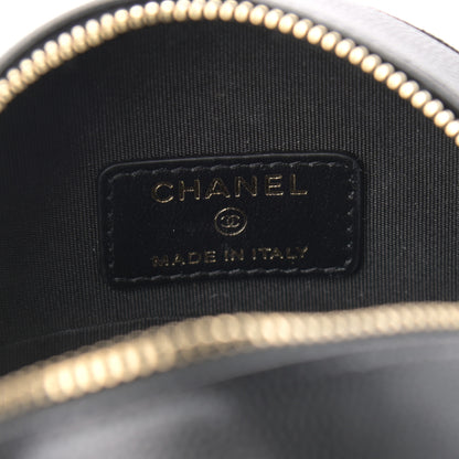 Chanel Caviar Quilted French New Wave Round Clutch With Chain Black 6 of 11