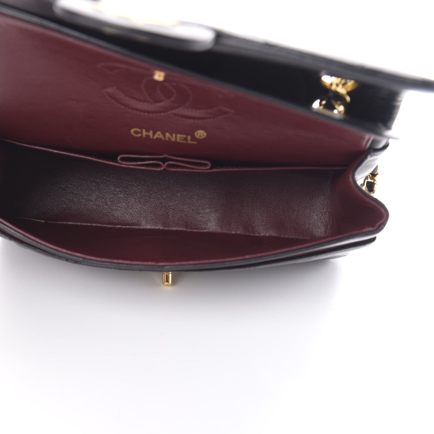 Lambskin Quilted Small Double Flap Black