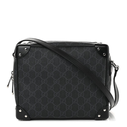 Gucci GG Supreme Monogram Selleria Calfskin Square Messenger Bag Black 1 of 14