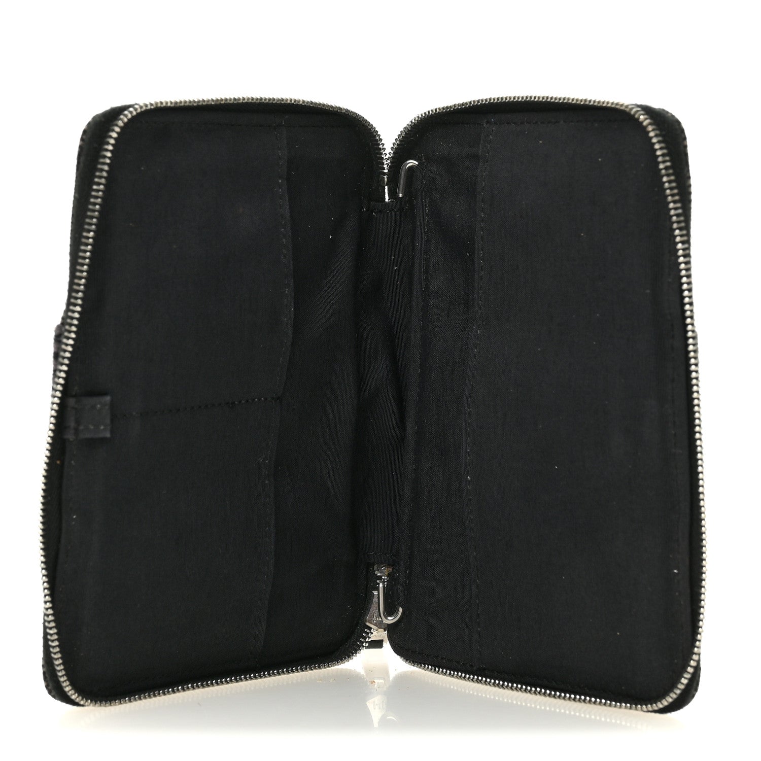 Hermes Canvas Herline Zip Wallet Grey 5 of 9
