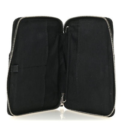 Hermes Canvas Herline Zip Wallet Grey 5 of 9