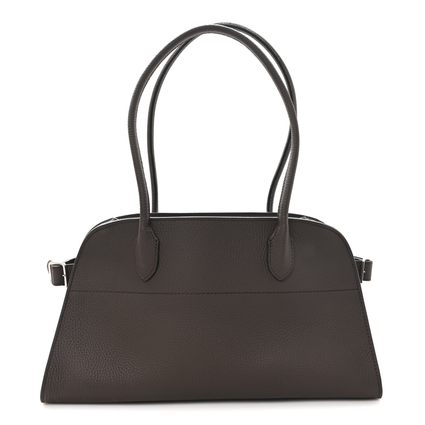 Matte Grained Calfskin Margaux Shoulder 12 Deep Brown