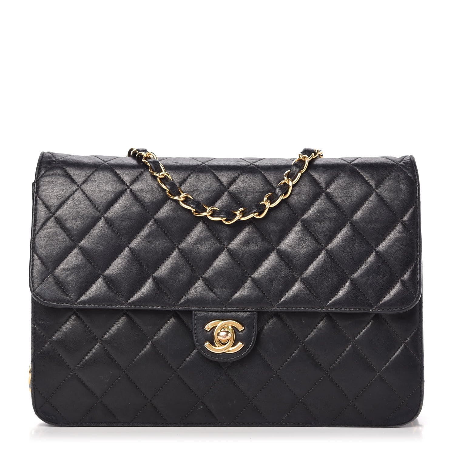 Chanel Lambskin Quilted Small Single Flap Bag Black 1 of 10