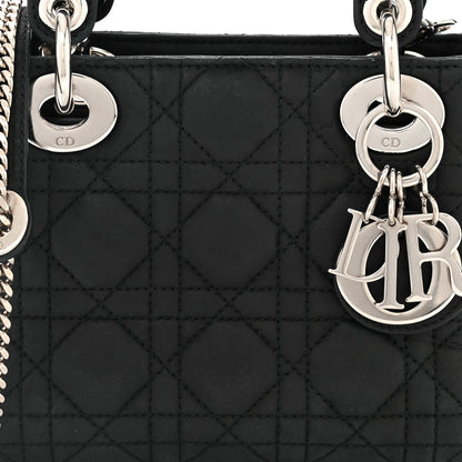 Christian Dior Metallic Calfskin Cannage Mini Lady Dior Black 8 of 11