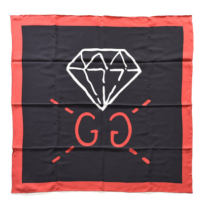 Gucci Silk GG Diamond Square Scarf Black 1 of 3