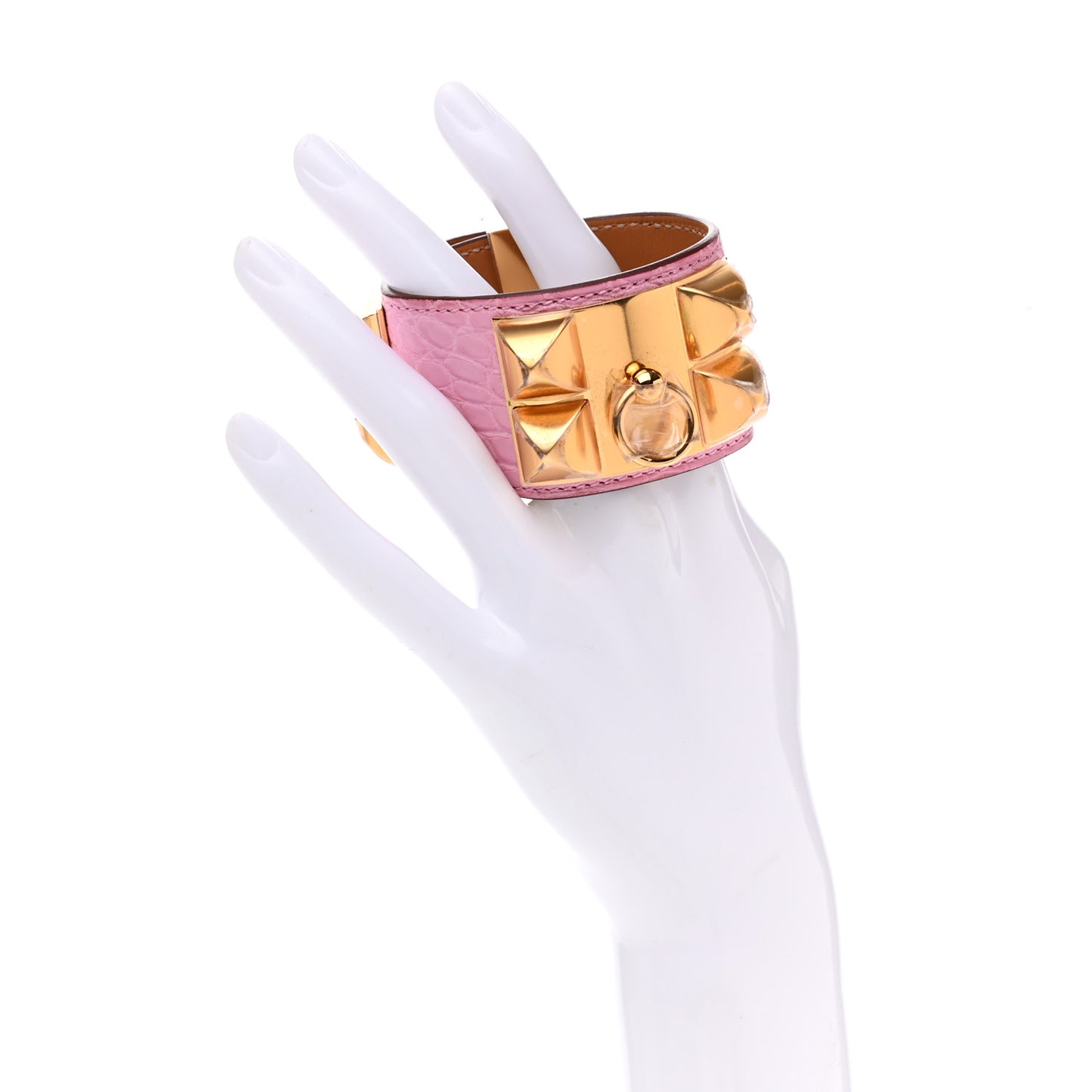Matte Alligator Collier De Chien CDC Bracelet T2 5P Pink