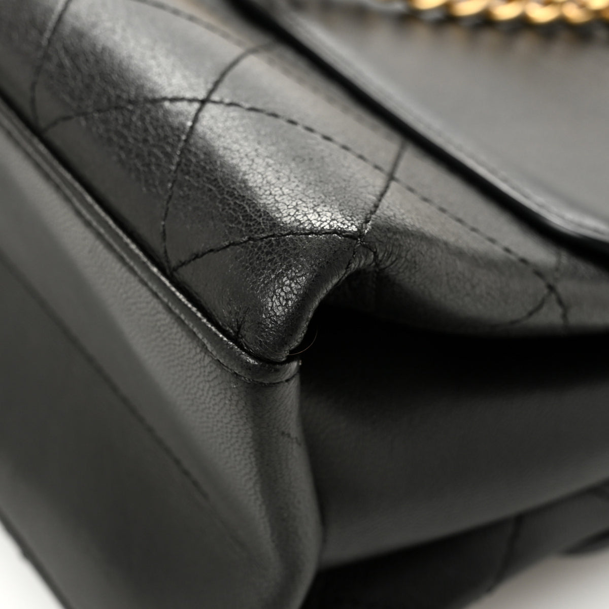 Lambskin Stitched Coco Luxe Medium Flap Black