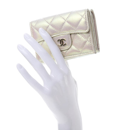 Chanel Iridescent Lambskin Quilted Double Flap Wallet Ivory 2 of 10