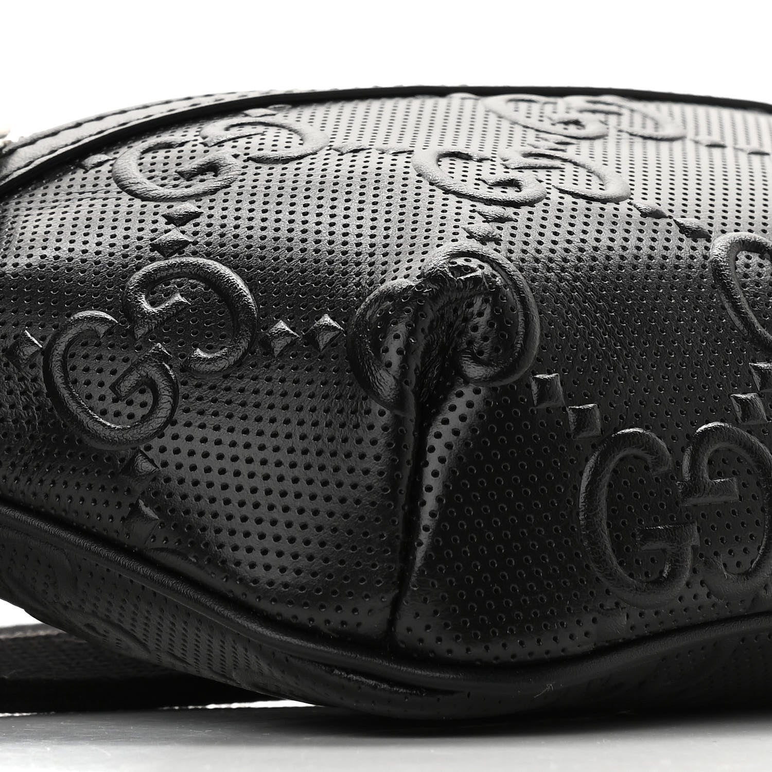 Gucci Calfskin GG Tennis Embossed Belt Bag Black 9 of 11