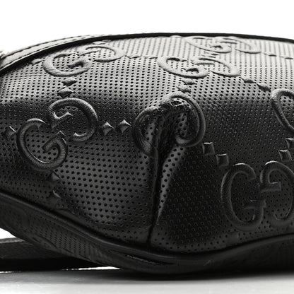 Gucci Calfskin GG Tennis Embossed Belt Bag Black 9 of 11