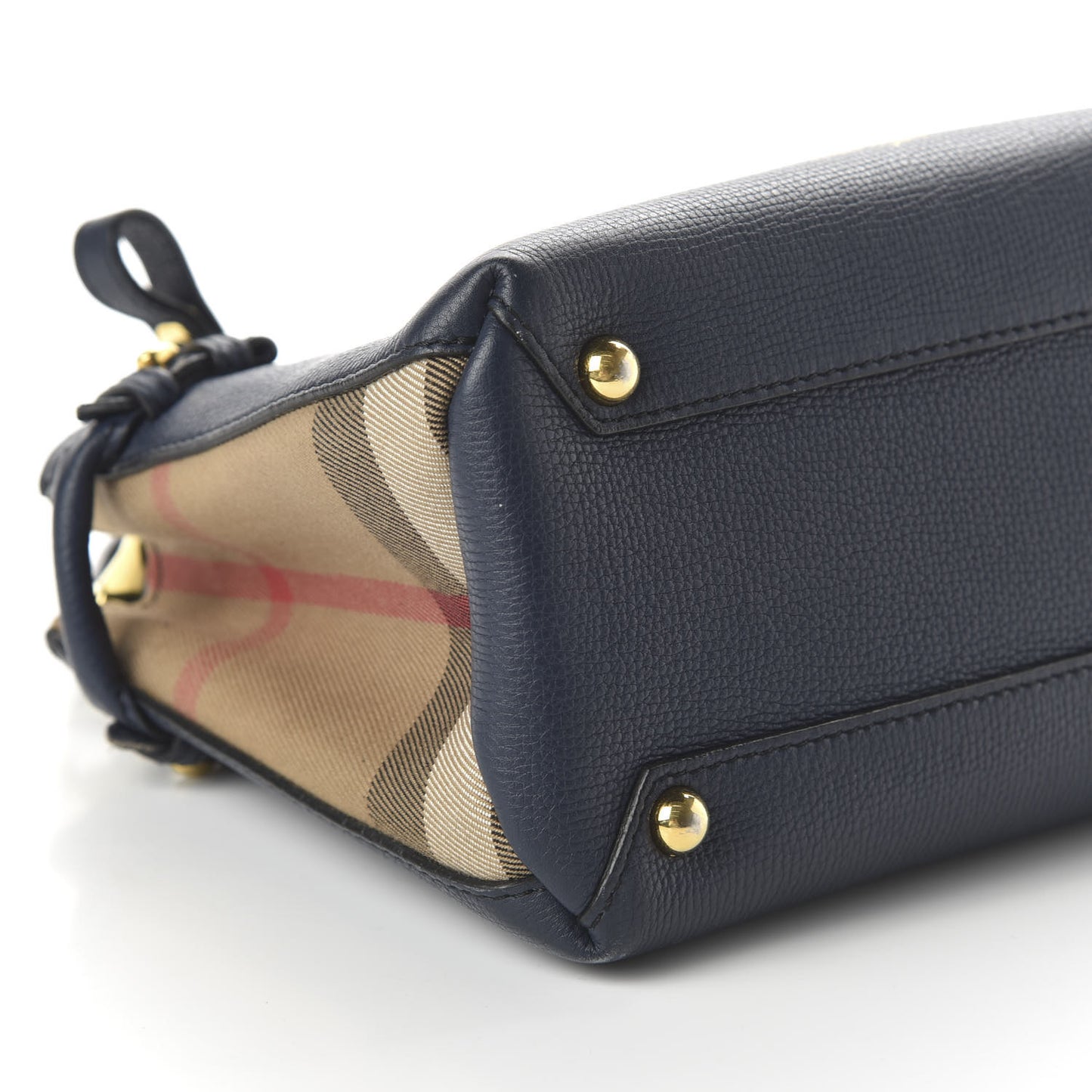 Grainy Calfskin House Check Baby Banner Tote Ink Blue