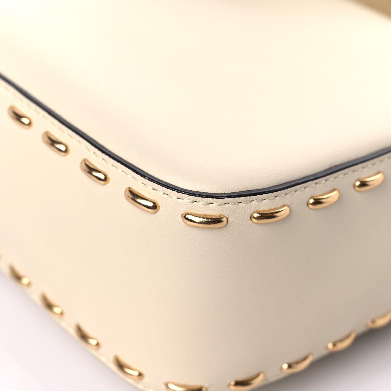 Fendi Vitello King Metal Stitch Baguette Pergamena 10 of 16