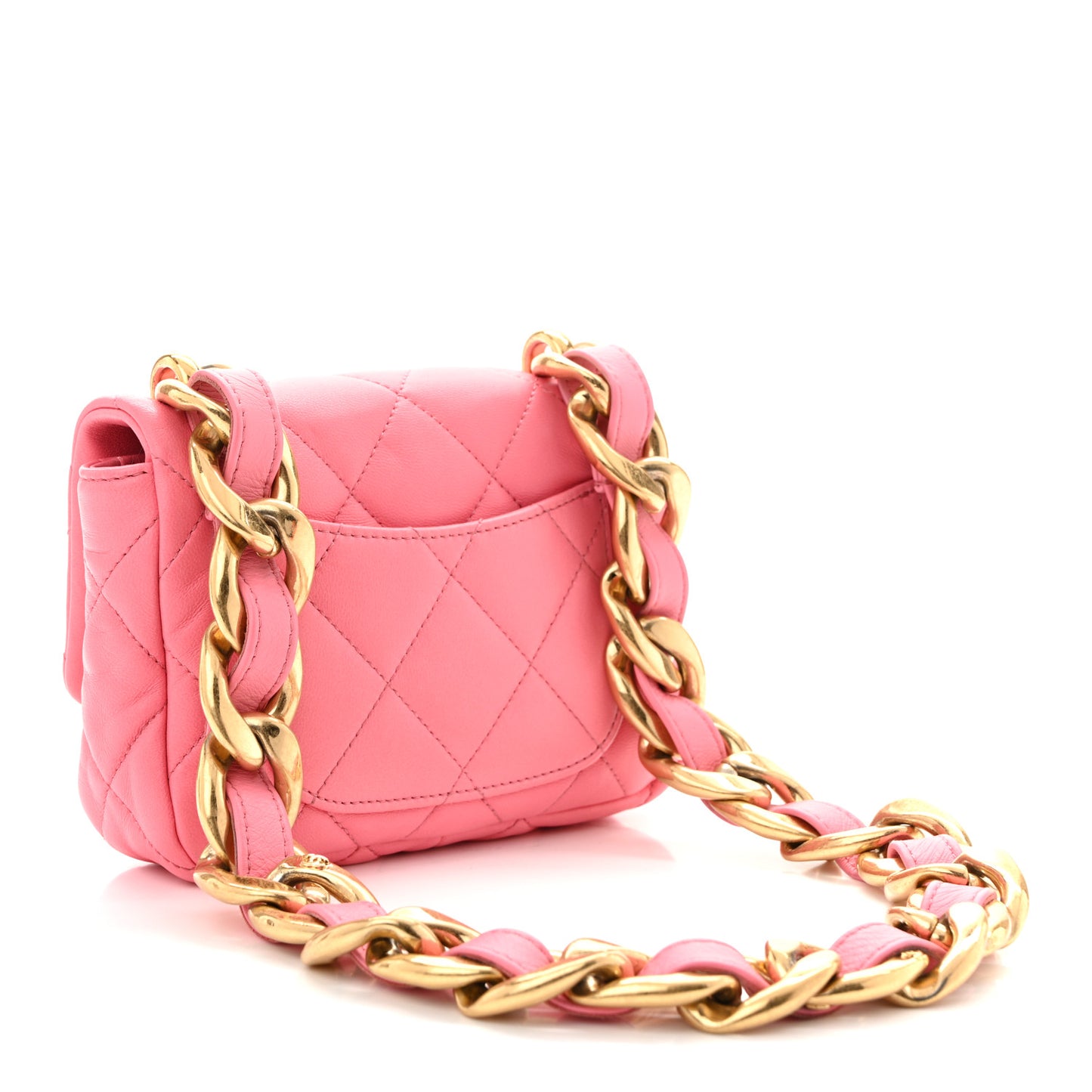 Lambskin Quilted Mini Funky Town Flap Pink