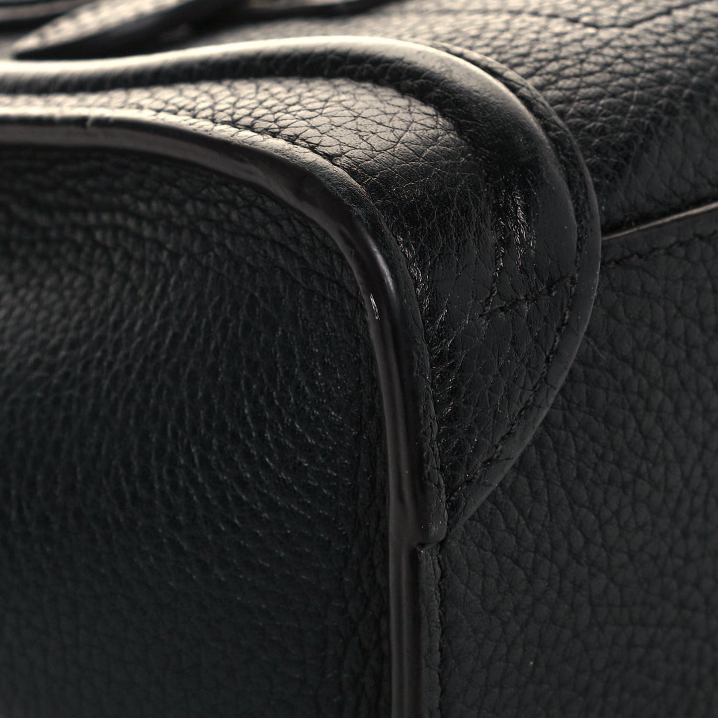 Drummed Calfskin Nano Luggage Black