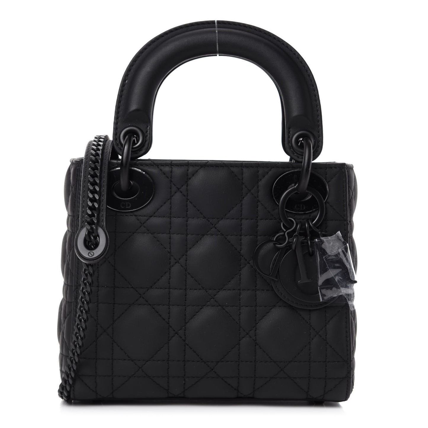 Ultra Matte Calfskin Cannage Mini Lady Dior Black