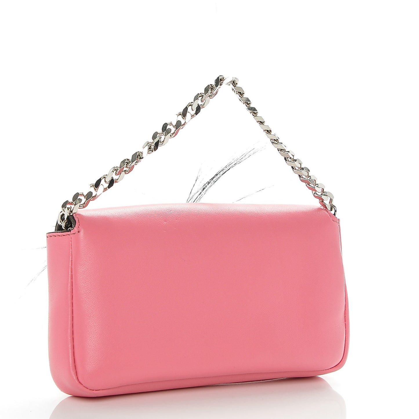 Nappa Rabbit Fox Fur Micro Buggie Baguette Rosa Fluo Multicolor