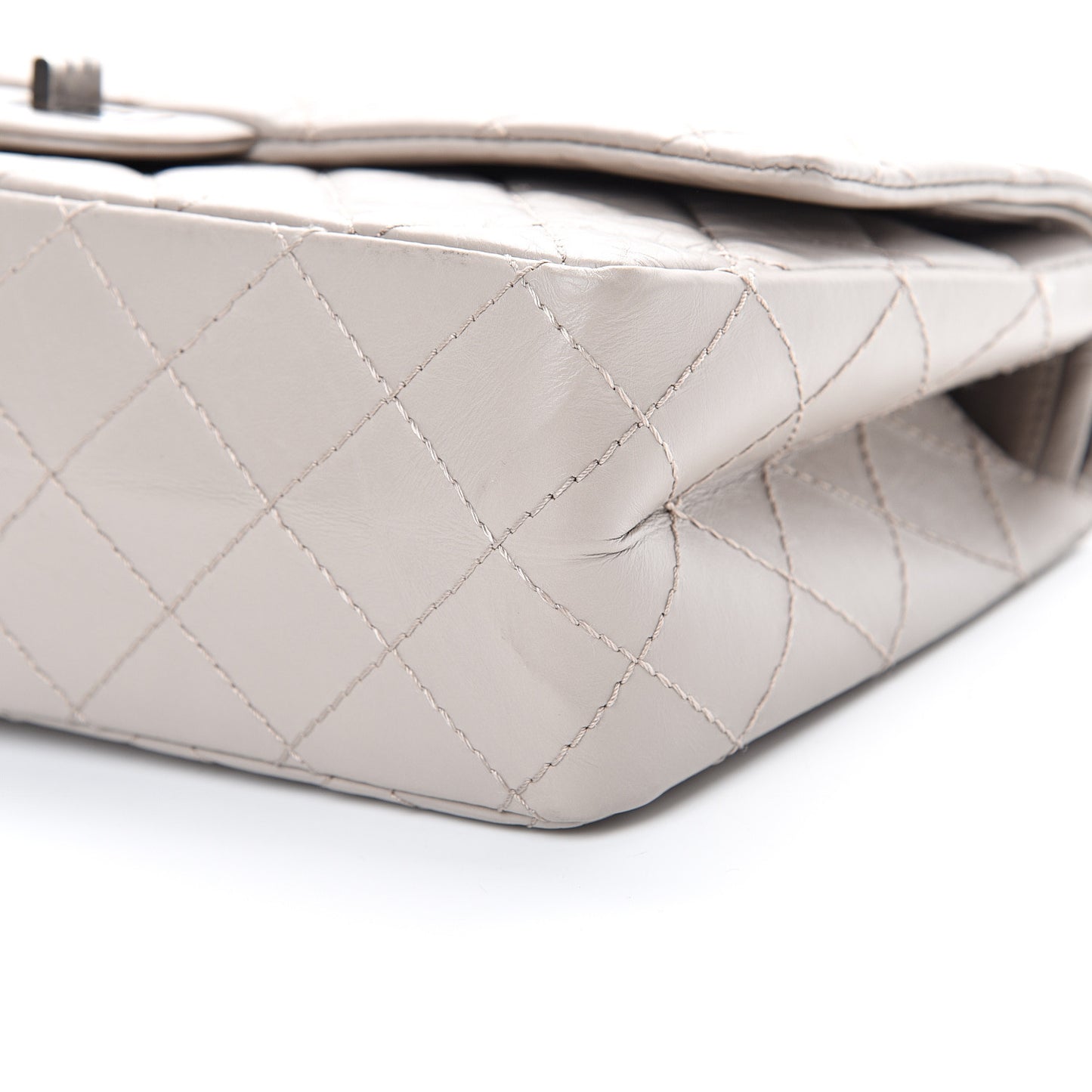 Aged Calfskin Quilted 2.55 Reissue 227 Flap Grey