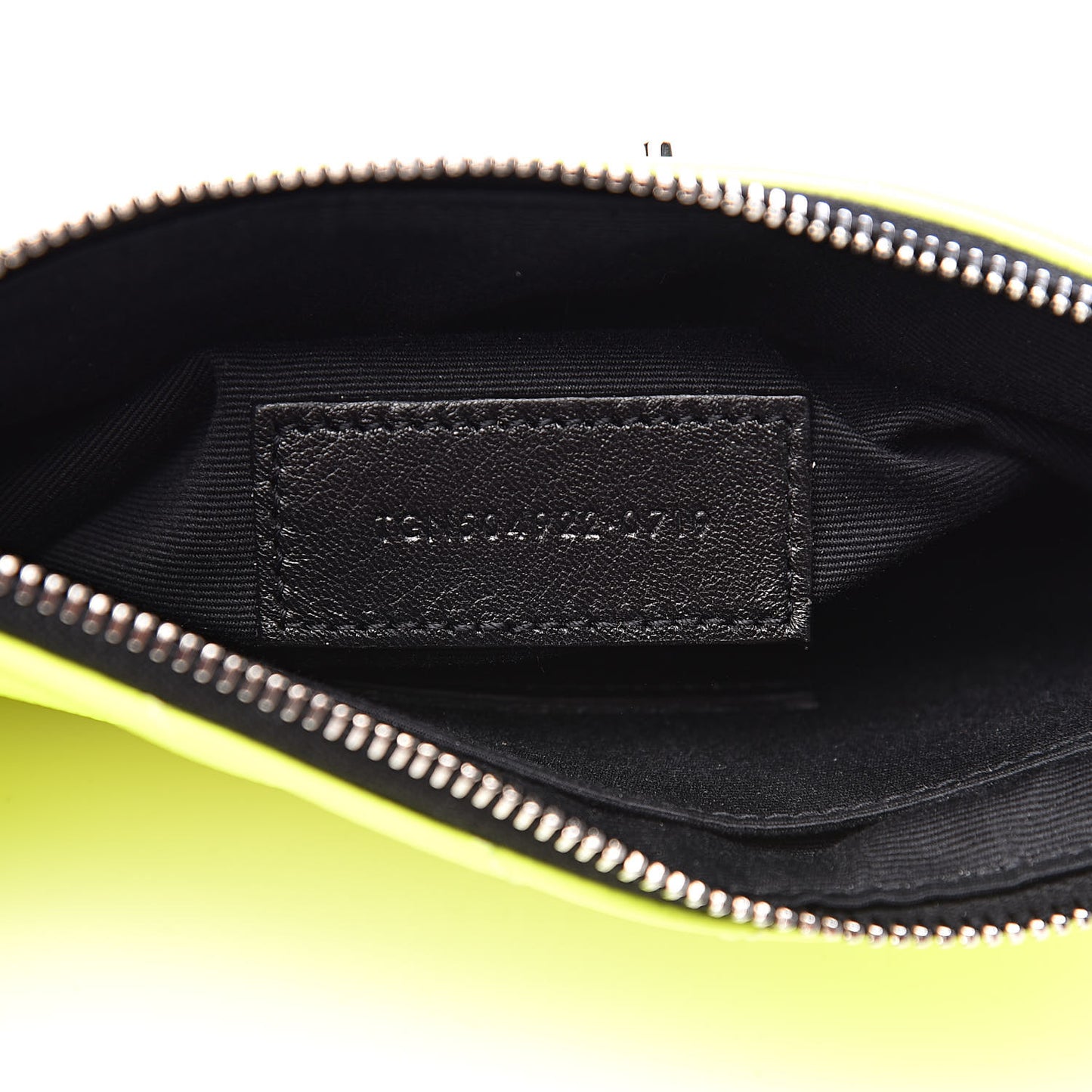 Patent Grain De Poudre Matelasse Chevron Monogram Bill Pouch Neon Yellow