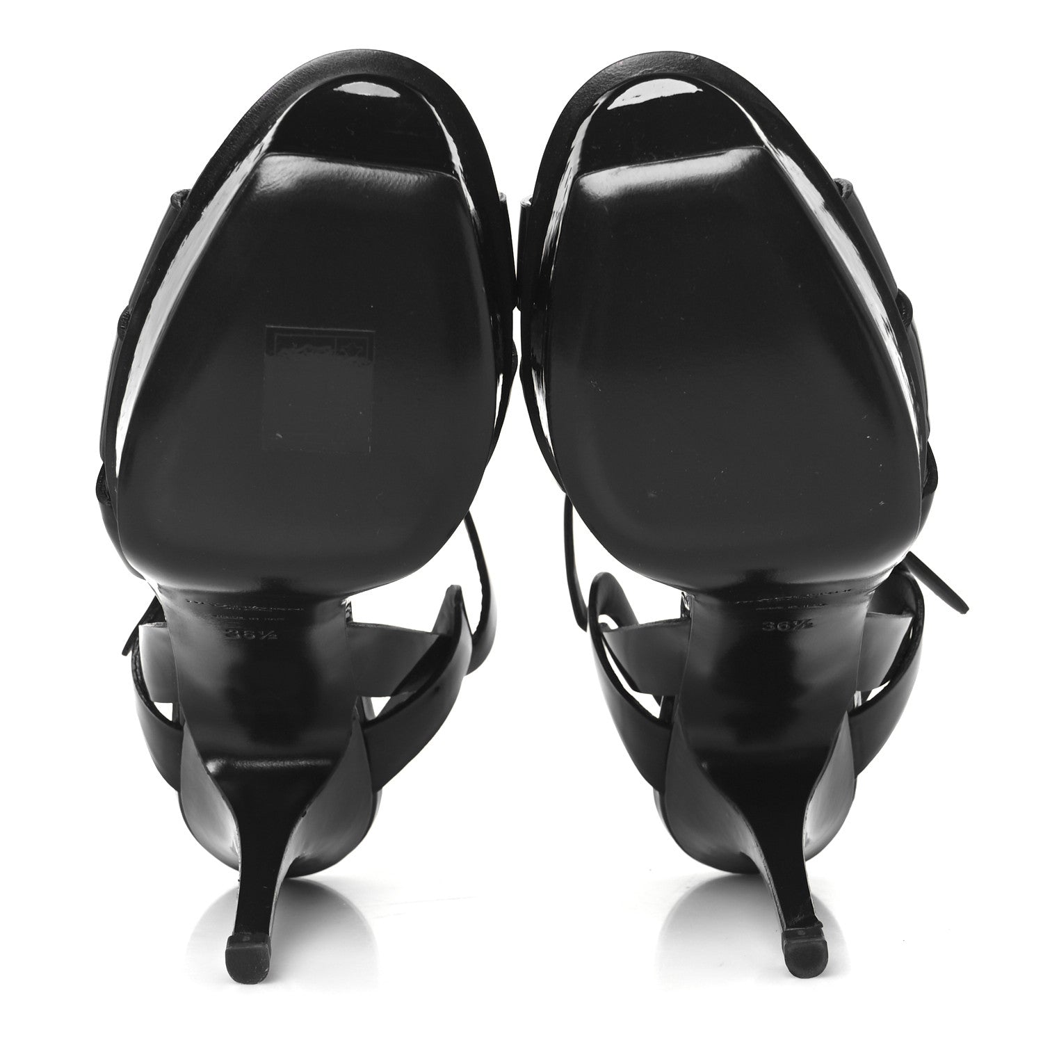 Saint Laurent Patent Tribute 75 Platform Sandals 36.5 Navy 6 of 10