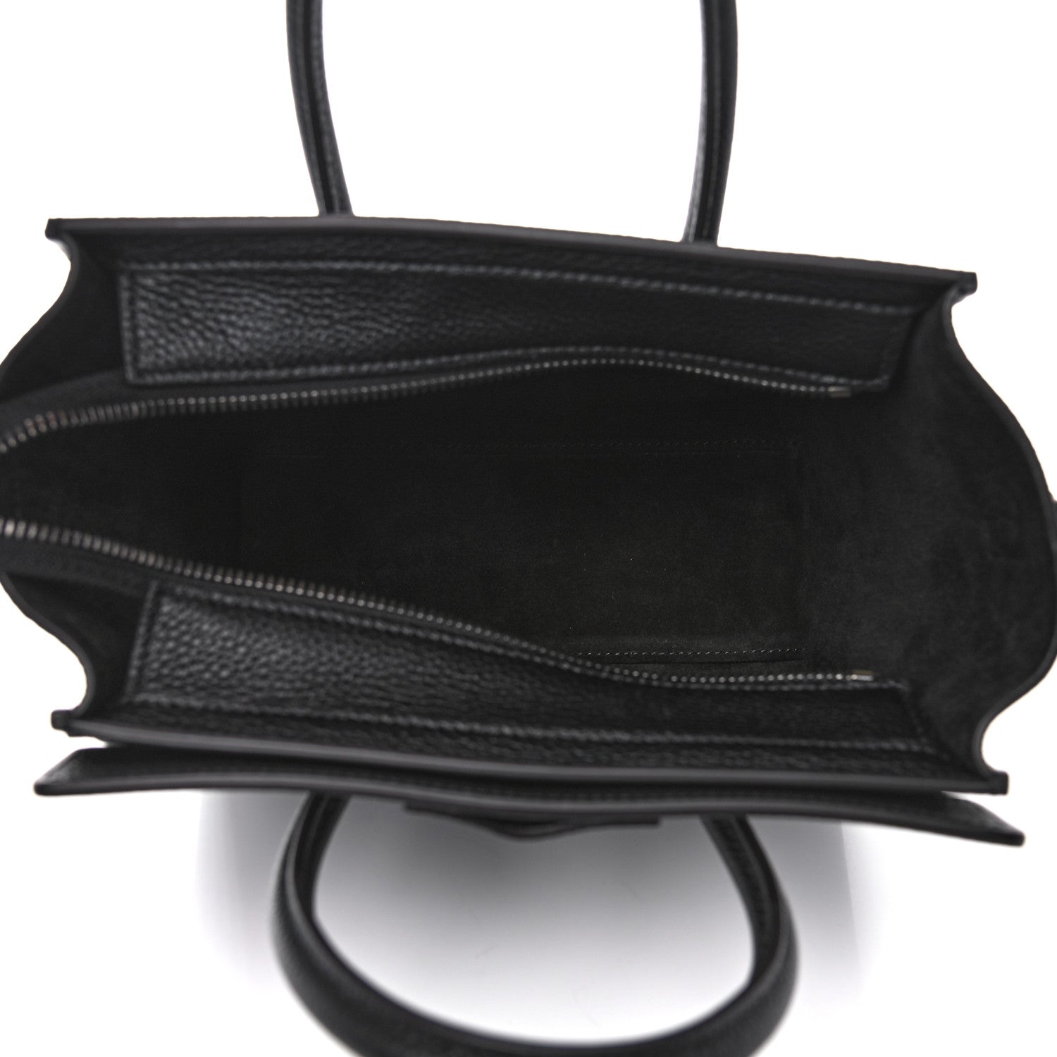 Celine Drummed Calfskin Nano Luggage Black 5 of 10