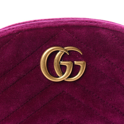 Gucci Velvet Matelasse GG Marmont Belt Bag 75 30 Fuchsia Violet Cyclamen 9 of 10