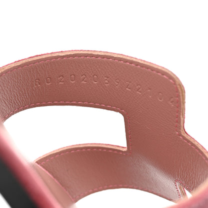 Hermes Suede Goatskin Crystal Powder Oran Sandals 38.5 Bois De Rose 8 of 10