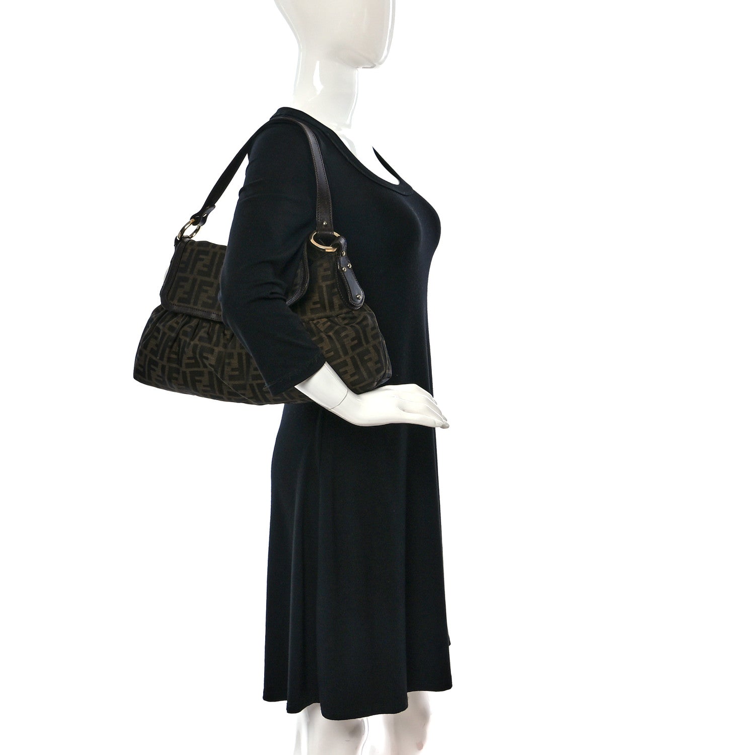 Fendi Zucca Medium Chef Shoulder Bag Tobacco 2 of 12