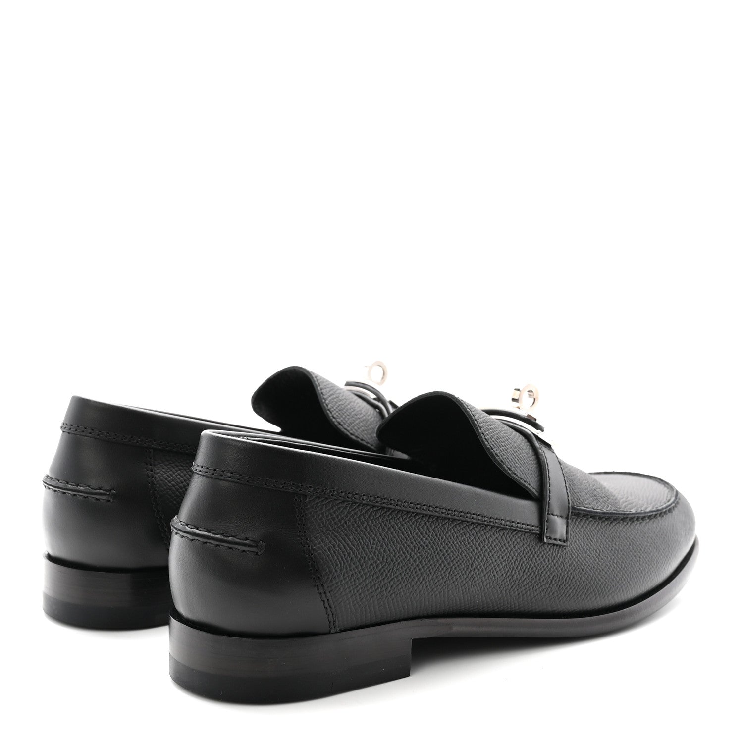 Hermes Epsom Womens Destin Loafer 37 Black 5 of 10