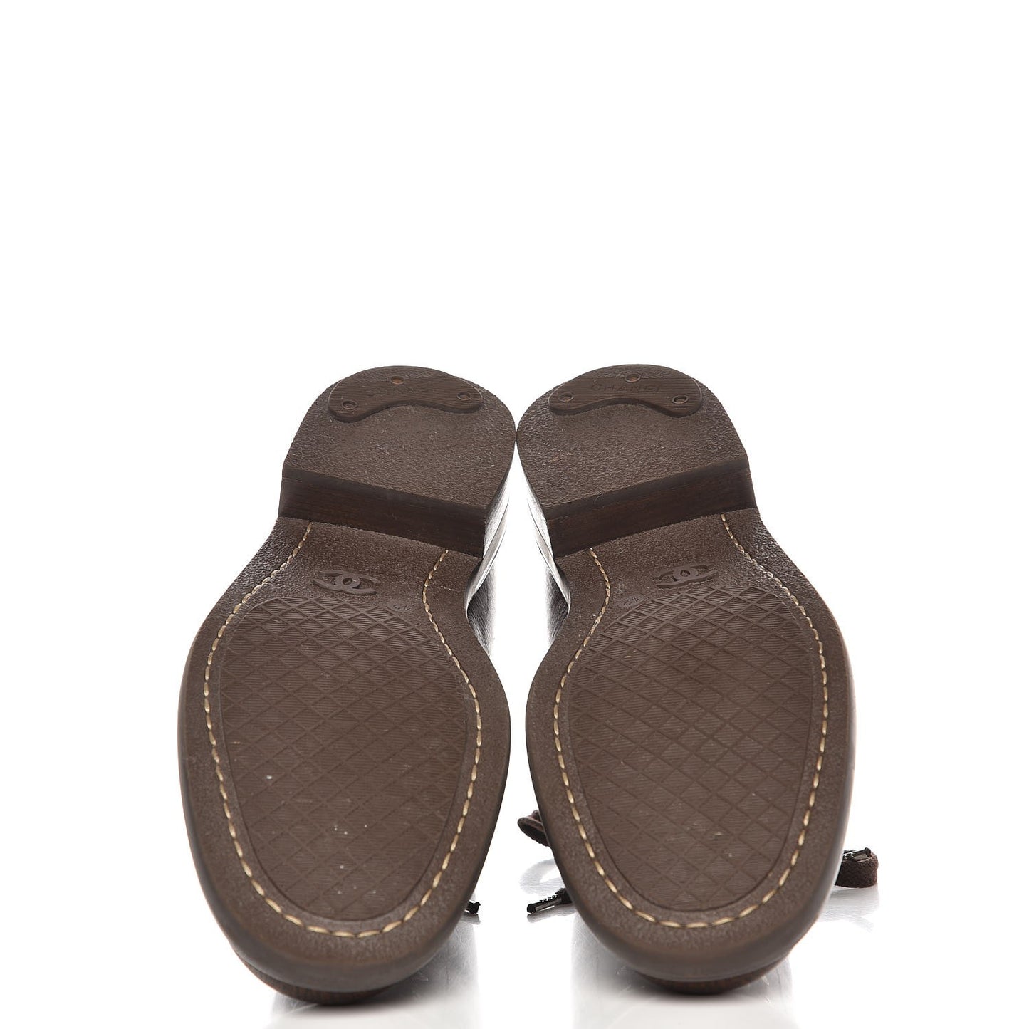 Calfskin Lace Up CC Short Boots 42 Dark Brown