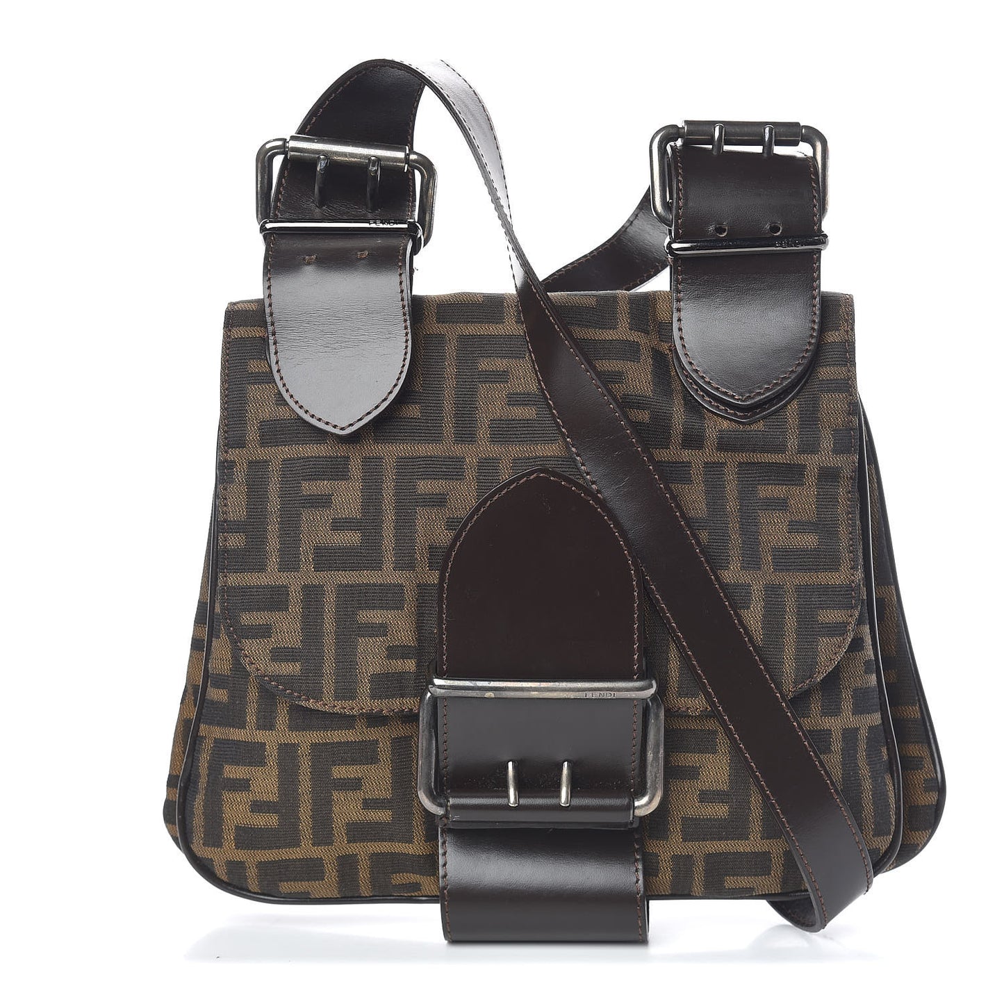 Zucca Buckle Shoulder Bag Tobacco