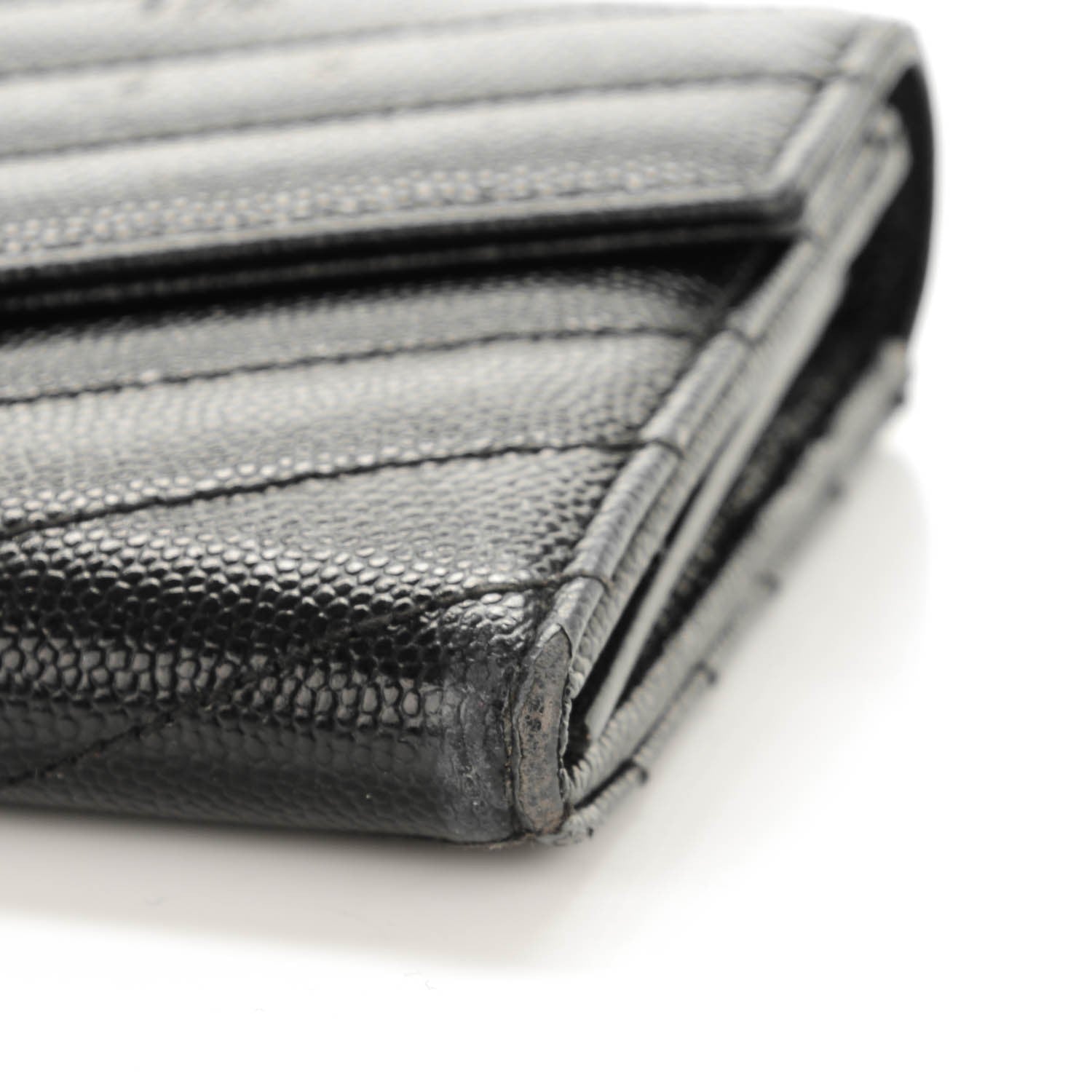 Saint Laurent AINT LAURENT Calfskin Matelasse Chevron Monogram Flap Wallet Black 11 of 11