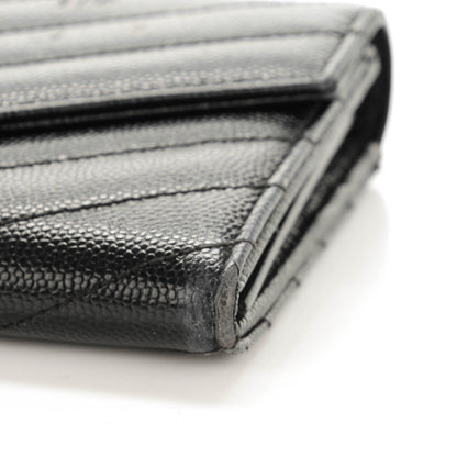 Saint Laurent AINT LAURENT Calfskin Matelasse Chevron Monogram Flap Wallet Black 11 of 11