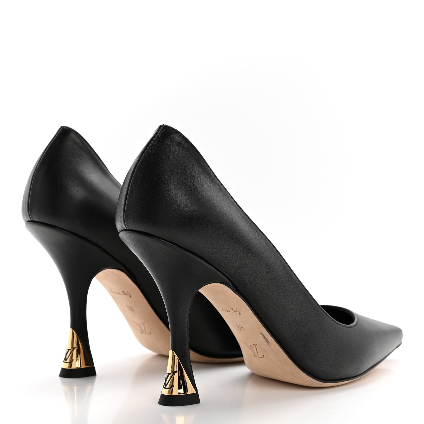 Calfskin Sparkle Pumps 38 Black